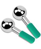 Stainless Steel Ice Roller Massager for Face, Neck & Eyes | Green Globes for Face | Dark Circles, Puffiness, Wrinkles, Collagen Boost - Innovative Skin Care Tool - Buy Online on GoSupps.com