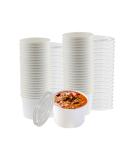 Smygoods 8oz Paper Soup Containers with Lids - 50 Count | Disposable Soup Bowls - Buy Online on GoSupps.com