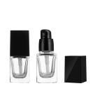 2 x Refillable Pumping Bags - Transparent Square Glass Travel Lotion Container with Black Pump Head - 15ml Cosmetic Dispenser - Buy Online on GoSupps.com