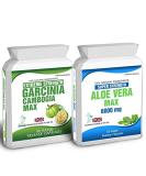 90 Garcinia Cambogia & 60 Aloe Vera Colon Cleanse Capsules for Effective Weight Loss | Dieting Tips Included - Buy Online on GoSupps.com