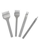 WUTA Sharp Leather Chisel Diamond Pricking Iron Set | 4mm 1+2+4+6 Teeth | Steel Stitching Tools for Leather Craft Kits - Buy Online on GoSupps.com