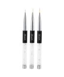 Anself 3PCS Nail Art Painting Brush Set - Crystal Acrylic & UV Gel Liner Brushes for DIY Nail Art - Buy Online on GoSupps.com