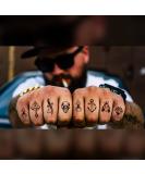 Yeeech Finger Tattoos Temporary Small Little Mini DIY Body Art for Kids Men Women Couple Valentine's Day Wedding Costume Club Electric Music Festival Party Decor 3 Sheets 110 Patterns - Buy Online on GoSupps.com