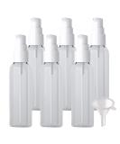 ZEOABSY 6 Pieces 60 ml Transparent Lotion Bottles with White Pump 60ml Empty PET Plastic Lotion Pump Bottle Cosmetic Gel Travel Container for Cosmetic Make up Cleaning + 1 x Funnel Transparent 60ml - Buy Online on GoSupps.com