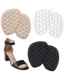 Metatarsal Pads for Women - Anti-Slip Heel Inserts & Ball of Foot Cushions - 3 Pairs (Black Beige Clear) - Comfort & Support for All-Day Wear - Buy Online on GoSupps.com
