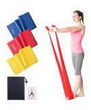 Resistance Bands Set - 3 Skin-Friendly Exercise Bands, 3 Resistance Levels - Ideal for Strength Training, Pilates, Yoga - for Women and Men - 6.5ft - Buy Online on GoSupps.com