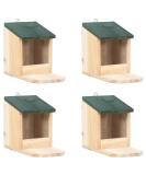 vidaXL 4x Firwood Squirrel Houses Garden Forest Wild Animals Wooden Holder Squirrel Peanut Butter Feeder Food House Feeding Station Box - Buy Online on GoSupps.com