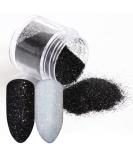 Staaar Iridescent Nail Glitter Powder Set - Black Diamond & Rosy Unicorn | Ultra Fine Sugar Effect Decoration Powder with Spoon - Buy Online on GoSupps.com