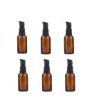 6 Pack 30ml Amber Glass Lotion Pump Bottles Travel-Friendly Empty Containers for Cream & Foundation - Buy Online on GoSupps.com