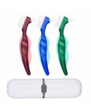 3-Piece Prosthesis Brush Set | Double-Sided Toothbrush for Oral Care & Plaque Removal | Ideal for Dentures - 3 Colors - Buy Online on GoSupps.com