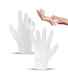 Moisturizing Silicone Gloves | Spa Gel Hand Care | Reusable Sleeping Gloves for Dry Cracked Skin (1 Pair - White) - Buy Online on GoSupps.com