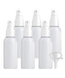 ZEOABSY 6 Pieces 50 ml White Lotion Bottles with White Pump 50ml Empty PET Plastic Lotion Pump Bottle Cosmetic Gel Travel Container for Cosmetic Make up Cleaning + 1 x Funnel White 50 ml - Buy Online on GoSupps.com