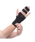 FITTOO Adjustable Wrist Finger Splint Pain Relief for Arthritis Tendonitis Trigger Finger | Black Right Hand Support (One Size) - Buy Online on GoSupps.com