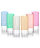 Rogue Silicone Travel Bottles Set - 6x85ml Toiletries Container for Shampoo Shower Gel & Personal Hygiene | Perfect Travel Essentials - Buy Online on GoSupps.com