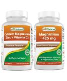 Calcium Magnesium Zinc with Vitamin D3 & Magnesium Glycinate 425 mg - Essential Mineral Supplement - Buy Online on GoSupps.com