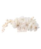 Handmade Bridal Hair Side Comb Clip | Tulle Wedding Headpiece & Accessories - White - Buy Online on GoSupps.com
