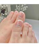 Square Press On French Pink Toenails 24pcs - Foccna Acrylic False Nails - Buy Online on GoSupps.com