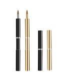 Arqumi Retractable Lip Brush Set - Portable Travel Lip Liner Applicators for Women & Girls, Lightweight Design with Protective Lid - 2PCS Black & Gold - Buy Online on GoSupps.com
