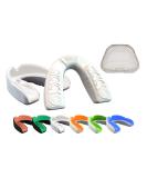 COOLLO SPORTS Boil and Bite Mouth Guard for Football, Hockey, Rugby - Trans. & White Adult (Ages 11+) | Custom Fit Sport Mouthpiece with Free Case - Buy Online on GoSupps.com