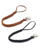 Buy Windy5 Leather Woven Pacifier Chain - Colorful Braided Clip Holder & Teether for Babies (Brown+Black) - International Shipping Available - Buy Online on GoSupps.com