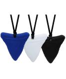 Chew Necklaces for Sensory Kids, 3 Pack Silicone Oral Motor Aids Chewy Necklace Sensory for Autism, ADHD, Anxiety or Other Special Needs- Reduces Chewing Fidgeting for Boys Girls Adults Chewer Black/Blue/White 3 Count (Pack of 1) - Buy Online on GoSupps.com