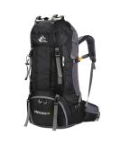 Bseash 60L Waterproof Lightweight Hiking Backpack with Rain Cover - Black | Perfect for Climbing, Camping, and Travel - Buy Online on GoSupps.com