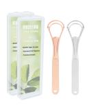 Stainless Steel Tongue Scraper - 2 Pack Oral Care Cleaner for Fresh Breath - Surgical Grade Metal for Adults & Kids - Includes Travel Cases - Buy Online on GoSupps.com