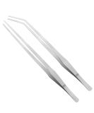Vaincre 2PCS 15-Inch Curved Stainless Steel Aquascaping Tools - Aquarium Tweezers for Reptiles, Plants, Snakes, Lizards - Coral Feeder Silver - Buy Online on GoSupps.com