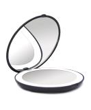 LED Compact Travel Mirror - WOBANE 10X Magnifying Handheld Double Sided Makeup Mirror - Portable 3.5 inch Gift in Black - Buy Online on GoSupps.com