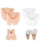 JEVRKAPZ Gel Toe Caps Protectors - 2 Pairs Silicone Toe Sleeves & Metatarsal Pads for Pain Relief - Beige+White - Buy Online on GoSupps.com
