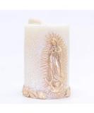Virgen De Guadalupe Scented Candle - Rose Fragrance | Religious Prayer Candle for Baptism Wedding & Gifting - Elegant White & Gold Design - Buy Online on GoSupps.com