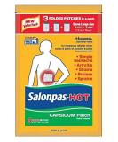 Salonpas Hot Capsicum Patch 3 Count - Pack of 6 | Fast-Acting Pain Relief Patch - Buy Online on GoSupps.com