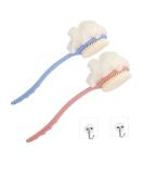 2 Pack Body Brush Back Scrubber Set - Long Handle Shower Bath Loofah Bristles Sponge for Men and Women - Wet/Dry Use (2PACK) - Buy Online on GoSupps.com