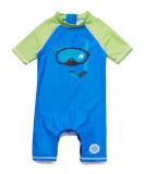 BONVERANO Baby Boy UV Protection Swimsuit with Zip Diving Goggles - 24 Months - Buy Online on GoSupps.com