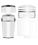 4-Piece Nail Art Stamper Kit | Silicone Clear Stamps & Scraper | DIY Manicure Tools for French Nail Design - Buy Online on GoSupps.com