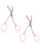 Professional Eyebrow Shears with Comb - Precision Trimmer Scissors for Perfect Eyebrows - Non-Slip Handles - Pink (2x Light Pink) - Buy Online on GoSupps.com