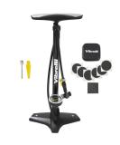 Vibrelli Bike Floor Pump with Gauge - High Pressure 160 PSI - Presta Valve Bike Pump Automatically Switches to Schrader - Bicycle Pump Comes with Glueless Puncture Kit Black - Buy Online on GoSupps.com