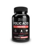 V la Folic Acid Supplement | 1000mcg Per Serving | 200 Capsules | Heart Health & Prenatal Support | Non-GMO | 3rd Party Tested - Buy Online on GoSupps.com