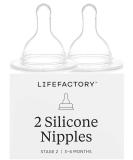 Lifefactory Stage 2 Silicone Nipples 3-6 Months 2-Pack - Shop Now! - Buy Online on GoSupps.com