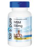 Fair & Pure MSM 500mg Capsules - Vegan Methylsulfonylmethane - 180 Count - No Magnesium Stearate - International Shipping Available - Buy Online on GoSupps.com