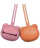Airfish Silicone Pacifier Box 2 Pack - BPA-Free Baby Bear Pacifier Holder for Travel - Orange & Dark Pink - Buy Online on GoSupps.com
