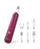 POLAMD Cordless Manicure and Pedicure Set | Rechargeable 5-Speed Electric Nail Files with LED Light | Home Use Nail Drill for Cuticle and Skin Care - Red - Buy Online on GoSupps.com