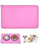 Emwel Silicone Dog Food Mat - Non-Slip Waterproof Cat & Dog Feed Mat (L 47x30 cm Pink) | Durable & Easy to Clean - Buy Online on GoSupps.com