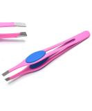 Surgi-Grade Stainless Steel Slant Pink Tweezers for Eyebrows - Precision Tool for Ingrown Hair Removal | G.S Online Store - Buy Online on GoSupps.com