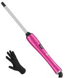 Small Curling Wand - 3/8 Inch Ceramic Curling Iron for Short & Long Hair Fast Heat Up Adjustable Temp Argan & Keratin Infused - Hot Pink - Buy Online on GoSupps.com