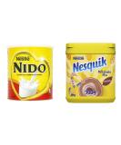 Nido Instant Full Cream Milk Powder Substitute for Fresh Milk For Tea & Coffee 2.5kg Tin & Nesquik Chocolate Flavoured Milkshake Powder For Milk Fortified with Vitamin D Breakfast - Buy Online on GoSupps.com