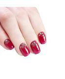JIHUOO 24 Pieces Red Short False Nails - Artificial Fingernails with Glue & Stickers for All Occasions | International Shipping Available - Buy Online on GoSupps.com
