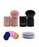Vsaidi Precision Blush Kabuki Brush Set for Liquid Foundation, Cream, Powder, and Concealer (Black) - Buy Online on GoSupps.com