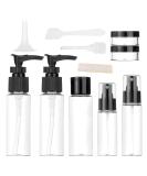 Vitog Travel Bottles Kit - TSA Approved, Leak Proof, Portable Toiletry Containers - Set of 11 Black Plastic PET Cosmetic Containers for Lotion, Shampoo, Cream, Soap - Clear Flight Size - Buy Online on GoSupps.com