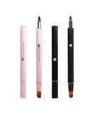 Simfree 2 Pieces Retractable Lip Brushes - Double-ended Applicator for Lipstick, Lip Liner, Gloss, Eyeshadow - Portable and Versatile - Pink and Black - Buy Online on GoSupps.com